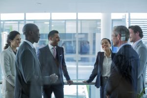 Businesspeople discussing in office